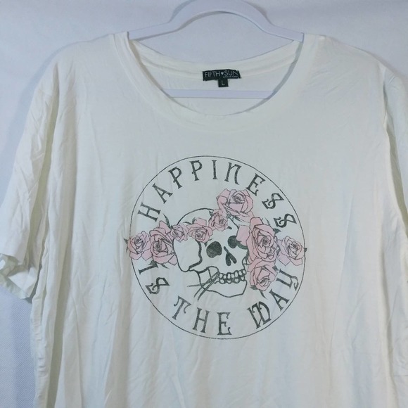 Fifth Sun Retro Happy Skull T-Shirt Soft Size L - Picture 3 of 6